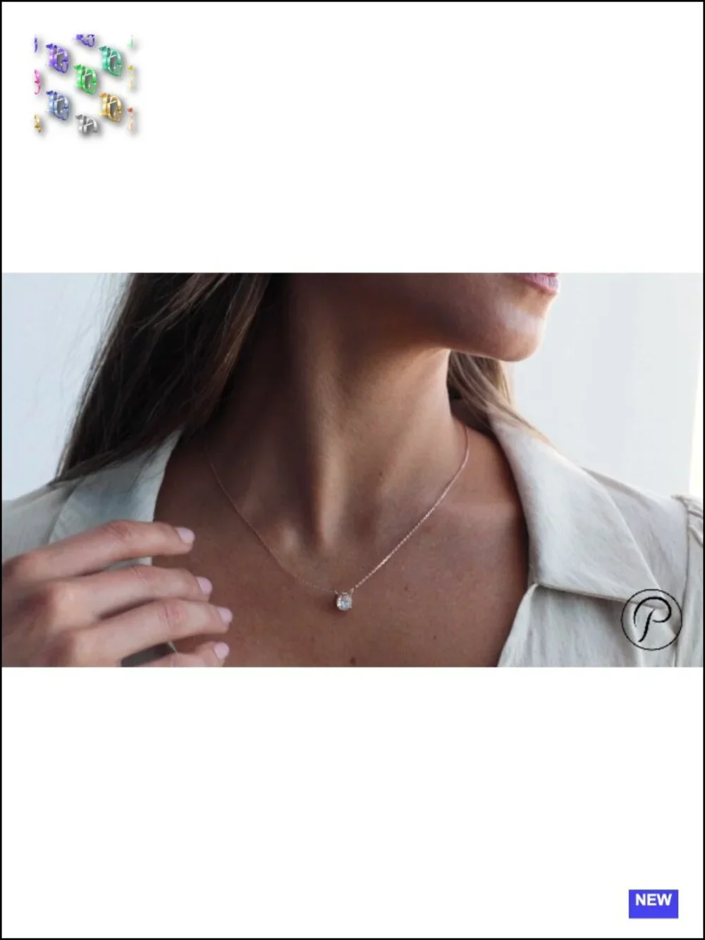14K Gold Plated Crystal Solitaire 1.5 Carat CZ Dainty Choker Necklace for Women